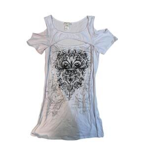 Women's White and Pink Blous